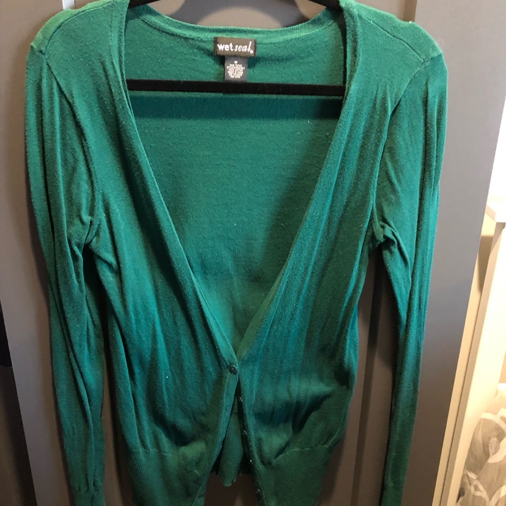 Green cardigan